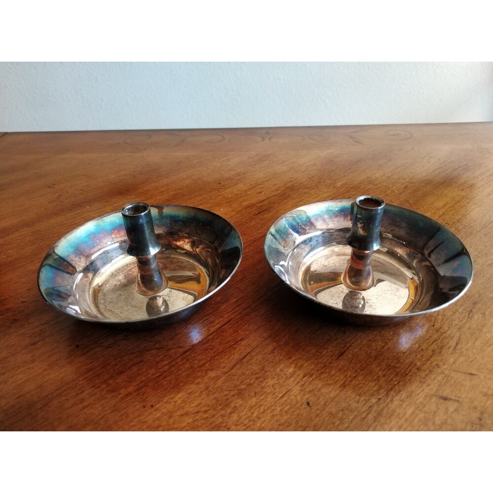 Rare Mid Century Mod Silver Plated Dansk Candle Holder Jens Quistgaard JHQ MCM